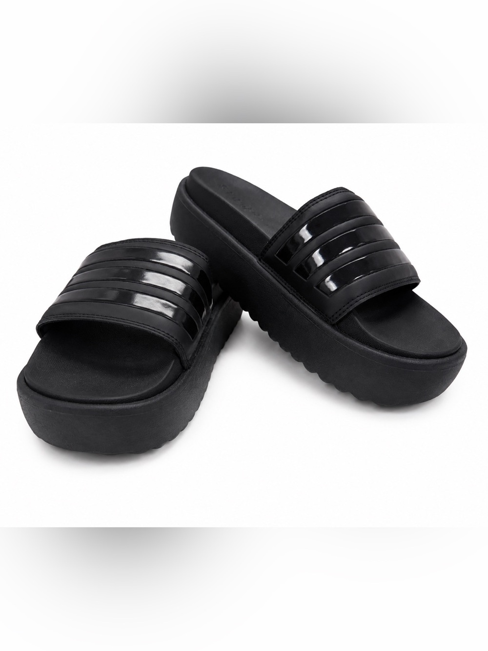 NWT Adidas Sdilette Platform Slide Sandals in Black